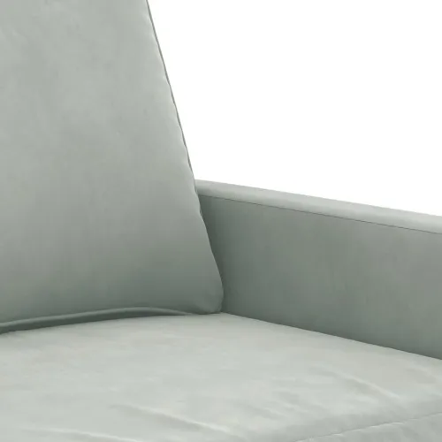 3-dijelni set sofa s jastucima svjetlosivi baršunasti - Svjetlosiva Sa naslonom za noge Cijena