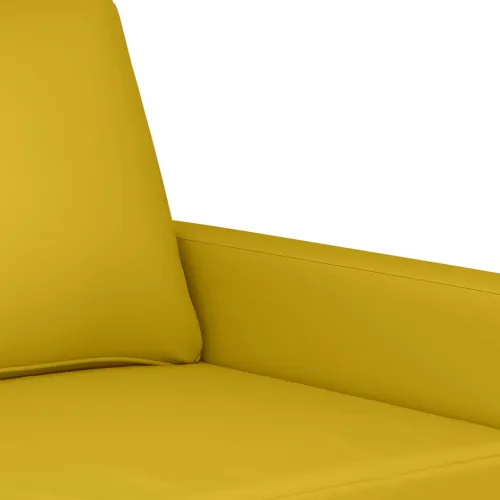 3-dijelni set sofa s jastucima žuti baršunasti - Žuta Sa naslonom za noge Cijena