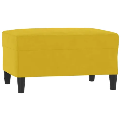 3-dijelni set sofa s jastucima žuti baršunasti - Žuta Sa naslonom za noge Cijena