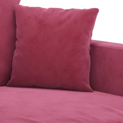 2-dijelni set sofa s jastucima crvena boja vina baršunasti - Boja crnog vina s jastučićima Cijena