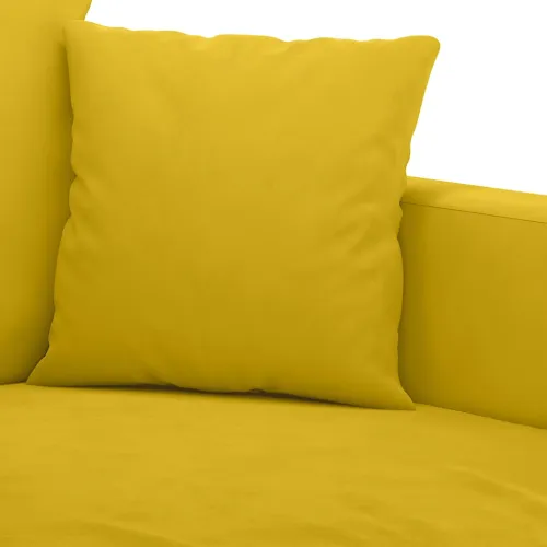 2-dijelni set sofa s jastucima žuti baršunasti - Žuta s jastučićima Cijena