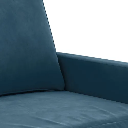 Dvosjed plavi 140 cm baršunasti - Plava 140 cm Cijena