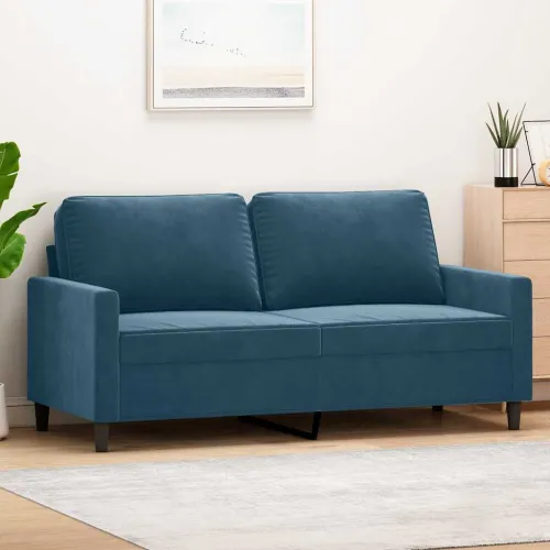 Dvosjed plavi 140 cm baršunasti - Plava 140 cm Cijena
