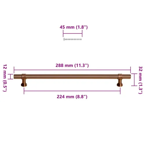 Ručke za ormarić 5 kom brončane 224 mm od nehrđajućeg čelika - Bronzana 224 mm 5 Cijena