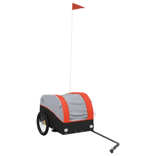 Prikolica za bicikl crno-narančasta 30 kg željezna - Narančasta 123 x 52 x 53 cm Cijena