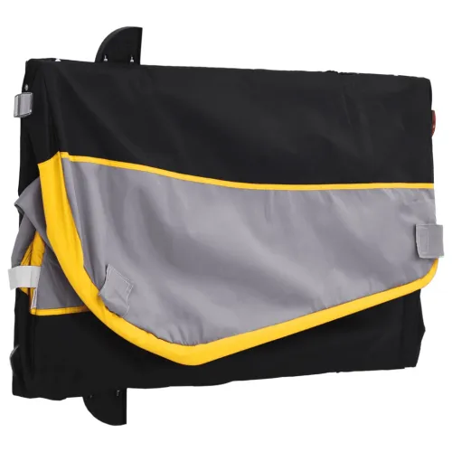 Prikolica za bicikl crno-žuta 30 kg željezna - Žuta 123 x 52 x 53 cm Cijena