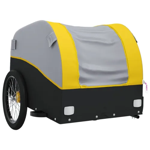 Prikolica za bicikl crno-žuta 30 kg željezna - Žuta 123 x 52 x 53 cm Cijena