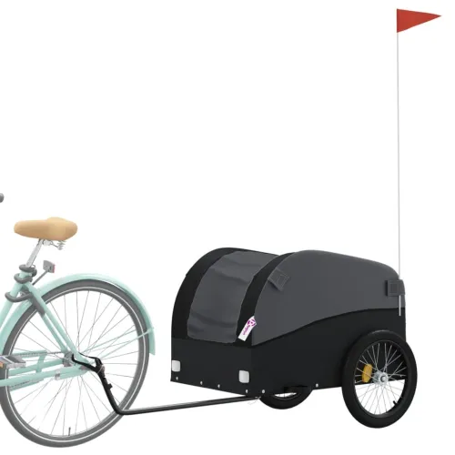 Prikolica za bicikl crna 45 kg željezna - Crna 133 x 68 x 68 cm Cijena