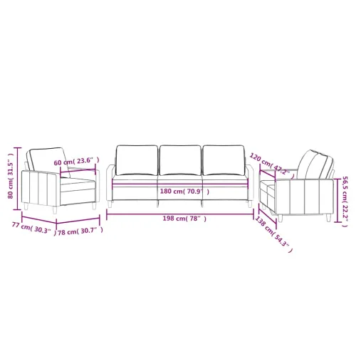 3-dijelni set sofa s jastucima smeđi baršunasti - Smeđa 1 s jastučićima Smeđa Cijena