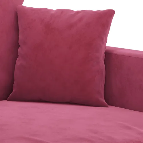 4-dijelni set sofa s jastucima crvena boja vina baršunasti - boja crnog vina Sa naslonom za noge Cijena