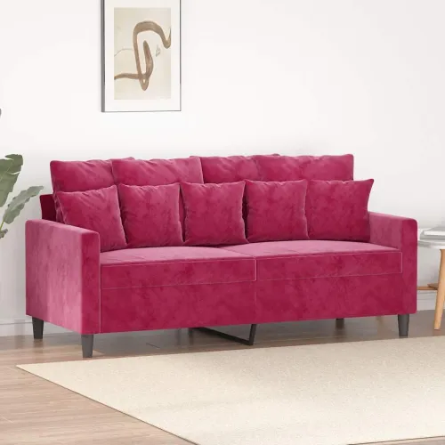 Dvosjed crvena boja vina 140 cm baršunasti - boja crnog vina 140 cm Cijena