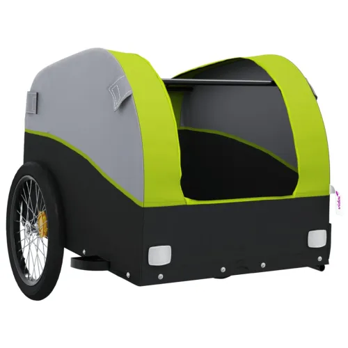 Prikolica za bicikl crno-zelena 30 kg željezna - Zelena 123 x 52 x 53 cm Cijena