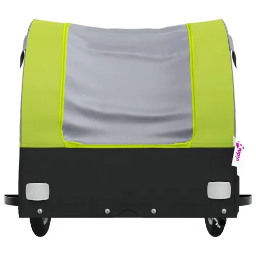Prikolica za bicikl crno-zelena 45 kg željezna - Zelena 133 x 68 x 68 cm Cijena