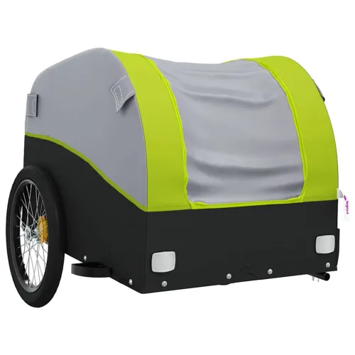 Prikolica za bicikl crno-zelena 45 kg željezna - Zelena 133 x 68 x 68 cm Cijena