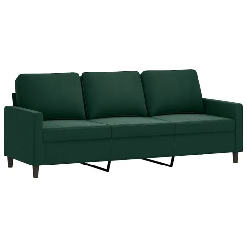 3-dijelni set sofa s jastucima tamnozeleni baršunasti - Tamnozelena s jastučićima Cijena