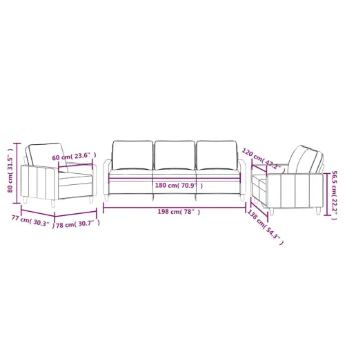 3-dijelni set sofa s jastucima krem baršunasti - Krema s jastučićima Cijena