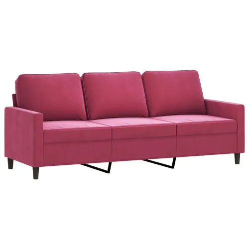 4-dijelni set sofa s jastucima crvena boja vina baršunasti - boja crnog vina s jastučićima i tabureom Cijena