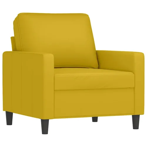 4-dijelni set sofa s jastucima žuti baršunasti - Žuta s jastučićima i tabureom Cijena