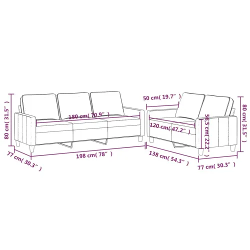 2-dijelni set sofa s jastucima tamnosivi baršunasti - Tamno siva bez naslona za noge Cijena