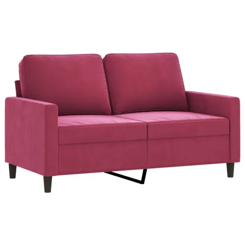 2-dijelni set sofa s jastucima crvena boja vina baršunasti - boja crnog vina bez naslona za noge Cijena