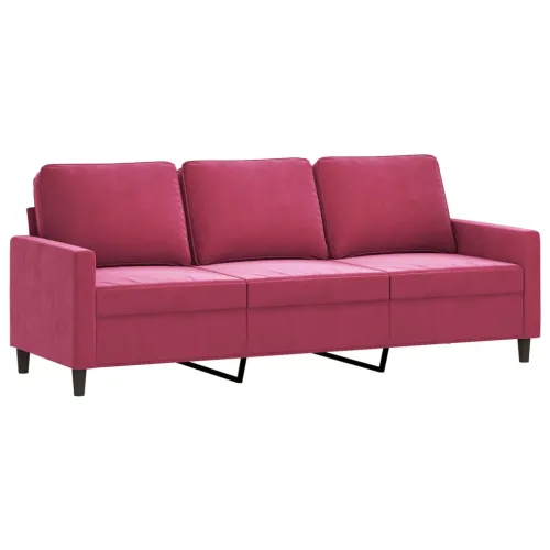 2-dijelni set sofa s jastucima crvena boja vina baršunasti - boja crnog vina bez naslona za noge Cijena