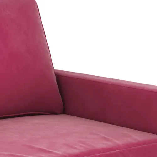 2-dijelni set sofa s jastucima crvena boja vina baršunasti - boja crnog vina bez naslona za noge Cijena