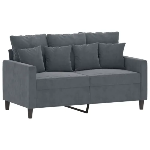 2-dijelni set sofa s jastucima tamnosivi baršunasti - Tamno siva 1 Bez naslona za noge Cijena