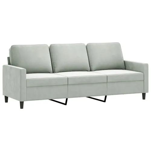 2-dijelni set sofa s jastucima svjetlosivi baršunasti - Svjetlosiva bez naslona za noge Cijena