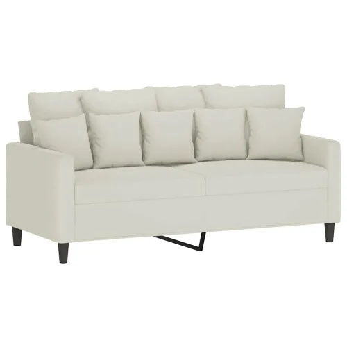 2-dijelni set sofa s jastucima krem baršunasti - Krema s jastučićima Cijena