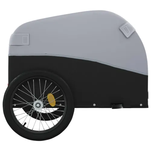 Prikolica za bicikl crno-siva 30 kg željezna - Siva 123 x 52 x 53 cm Cijena