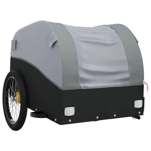 Prikolica za bicikl crno-siva 30 kg željezna - Siva 123 x 52 x 53 cm Cijena