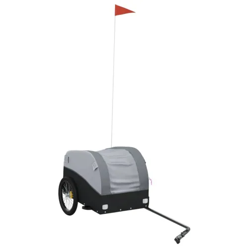 Prikolica za bicikl crno-siva 30 kg željezna - Siva 123 x 52 x 53 cm Cijena