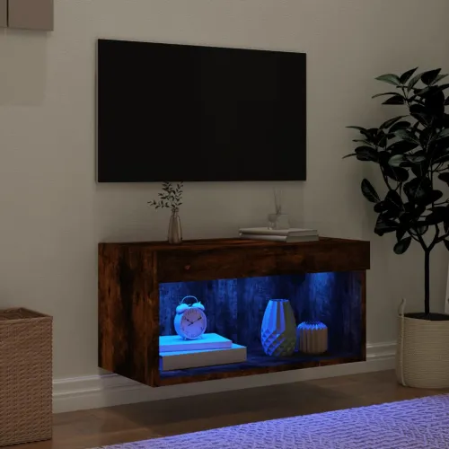 TV ormarić s LED svjetlima boja dimljenog hrasta 60x30x30 cm - Dimljeni hrast 60 cm 1 Cijena