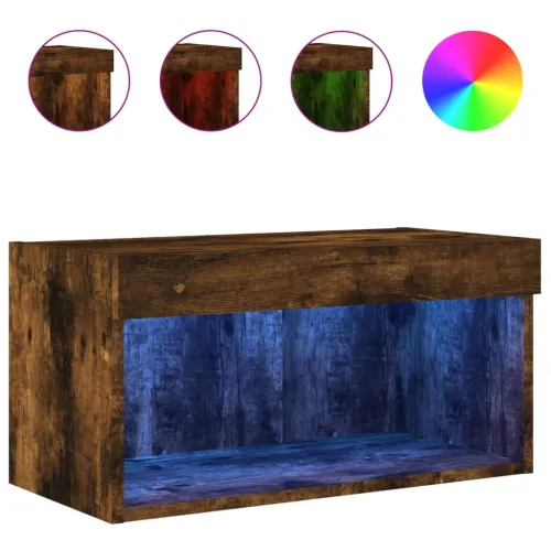 TV ormarić s LED svjetlima boja dimljenog hrasta 60x30x30 cm - Dimljeni hrast 60 cm 1 Cijena