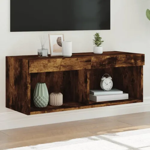 TV ormarić s LED svjetlima boja dimljenog hrasta 80x30x30 cm - Dimljeni hrast 80 cm 1 Cijena