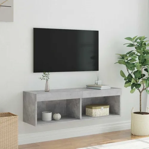 TV ormarić s LED svjetlima siva boja betona 100x30x30 cm - Beton siva 100 cm 1 Cijena