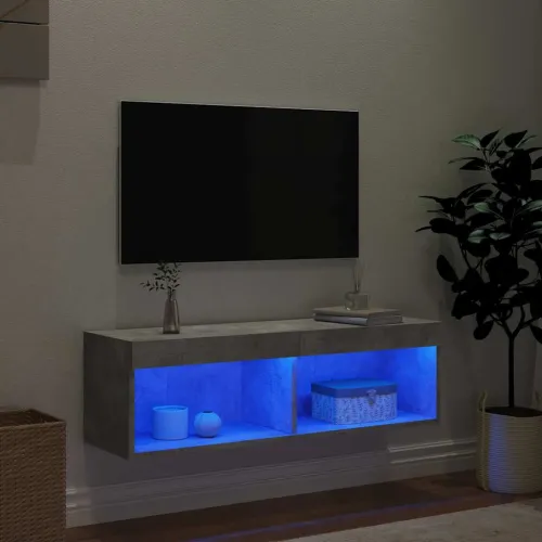 TV ormarić s LED svjetlima siva boja betona 100x30x30 cm - Beton siva 100 cm 1 Cijena