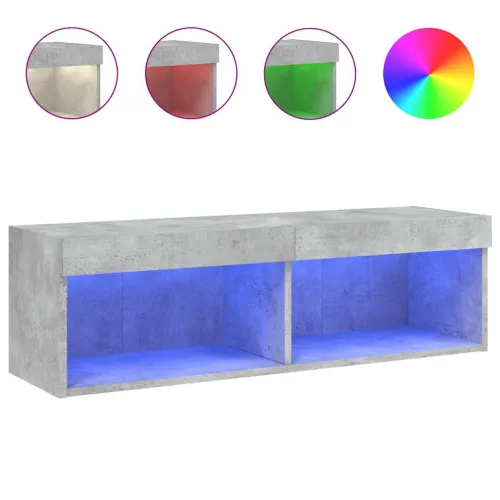 TV ormarić s LED svjetlima siva boja betona 100x30x30 cm - Beton siva 100 cm 1 Cijena