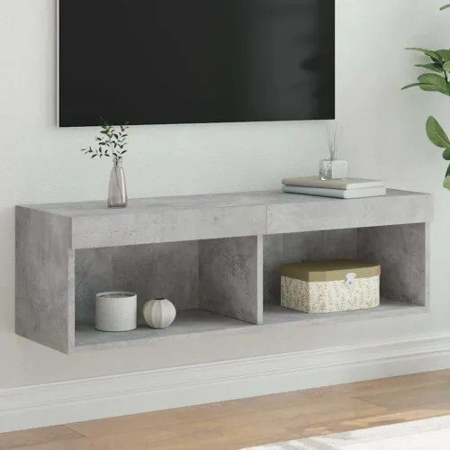 TV ormarić s LED svjetlima siva boja betona 100x30x30 cm - Beton siva 100 cm 1 Cijena