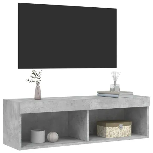 TV ormarić s LED svjetlima siva boja betona 100x30x30 cm - Beton siva 100 cm 1 Cijena
