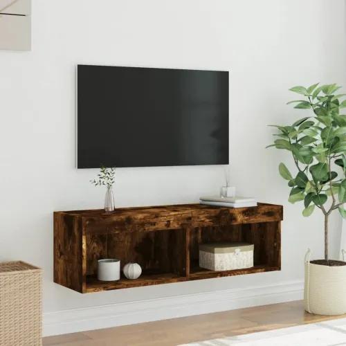 TV ormarić s LED svjetlima boja dimljenog hrasta 100x30x30 cm - Dimljeni hrast 100 cm 1 Cijena