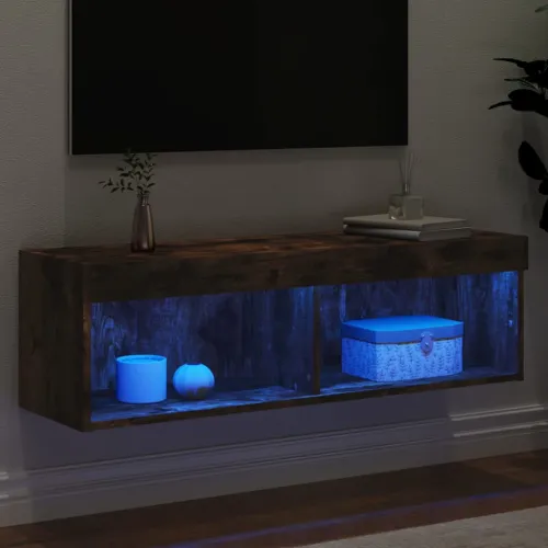 TV ormarić s LED svjetlima boja dimljenog hrasta 100x30x30 cm - Dimljeni hrast 100 cm 1 Cijena
