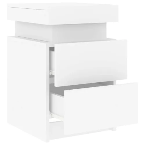 Noćni ormarići s LED svjetlima 2 kom bijeli 35 x 39 x 55 cm - Bijela 2 Bijela 2 Cijena