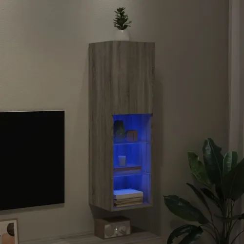 TV ormarić s LED svjetlima boja hrasta 30,5x30x102 cm - Sivi hrast sonoma 30.5 x 30 x 102 cm 1 Cijena