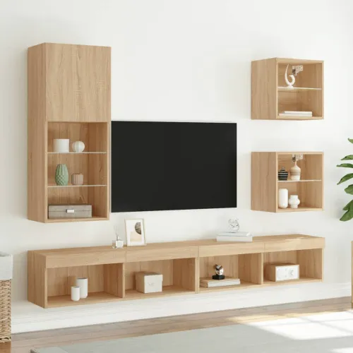 TV ormarić s LED svjetlima boja hrasta sonome 40,5x30x102 cm - sonoma hrast 40.5 x 30 x 102 cm 1 Cijena