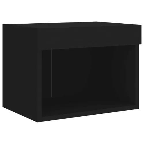 Noćni ormarić s LED svjetlima zidni crni - Crna 40 cm 1 Cijena