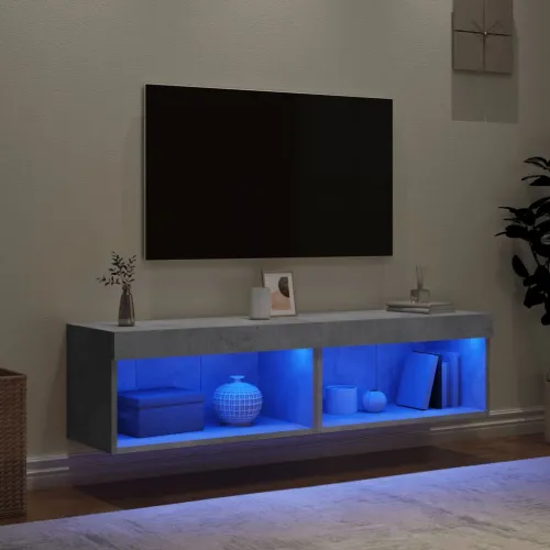 TV ormarići s LED svjetlima 2 kom boja betona 60x30x30 cm - Beton siva 60 cm 2 Cijena