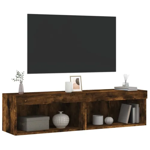 TV ormarići s LED svjetlima 2 kom boja hrasta 60x30x30 cm - Dimljeni hrast 60 cm 2 Cijena