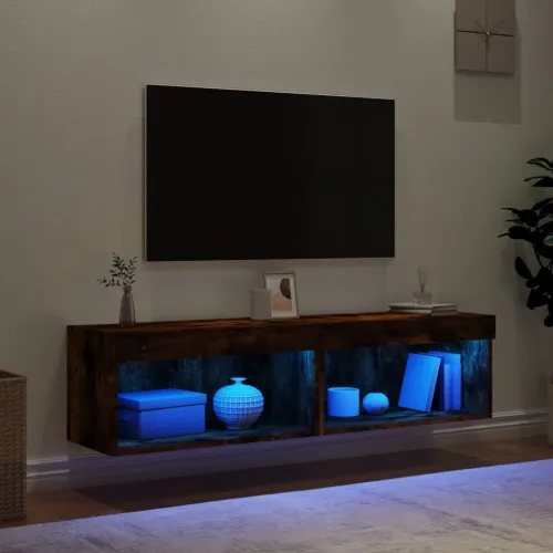 TV ormarići s LED svjetlima 2 kom boja hrasta 60x30x30 cm - Dimljeni hrast 60 cm 2 Cijena