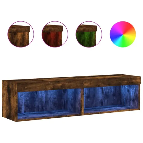 TV ormarići s LED svjetlima 2 kom boja hrasta 60x30x30 cm - Dimljeni hrast 60 cm 2 Cijena